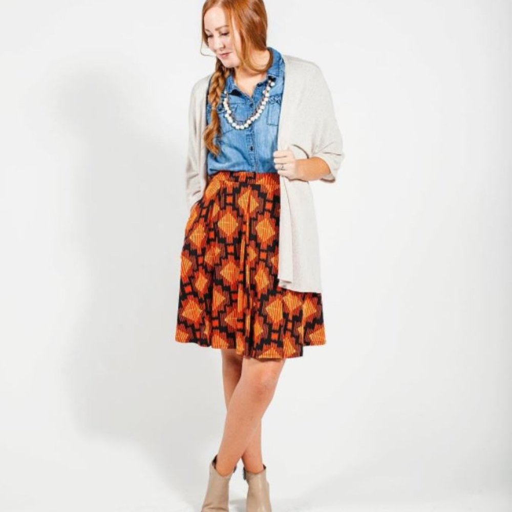LuLaRoe Madison Skirt Southwestern Print w/Pockets